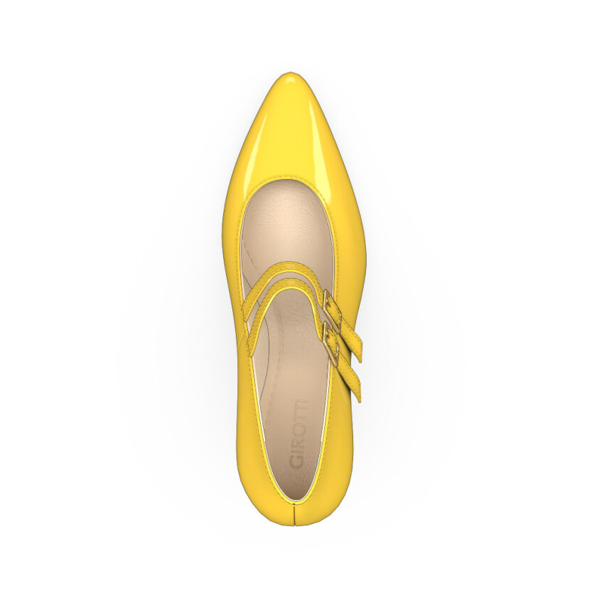 Block Heel Pointed Toe Schuhe 28595
