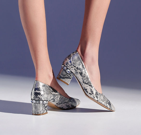 Jewel heeled shoes